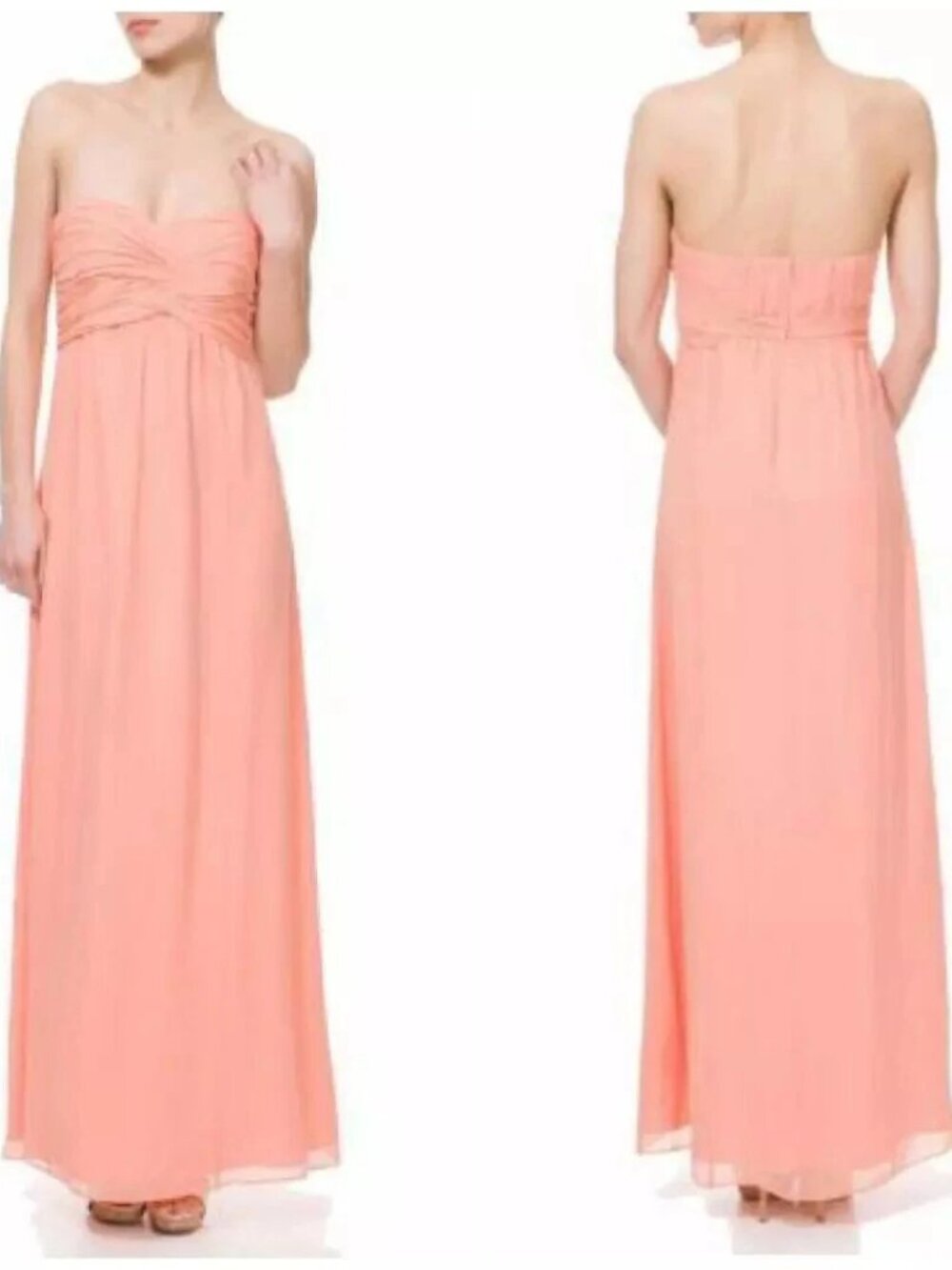 Ted Baker Nour Silk Ruched Draped Prom Wedding Party Maxi Dress Fits Size US 8